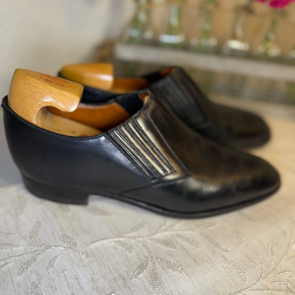 Vtg Simpson Piccadilly Men's Black Leather Chelsea Loafers UK 8.5 E / Tree incl. - Picture 2 of 15